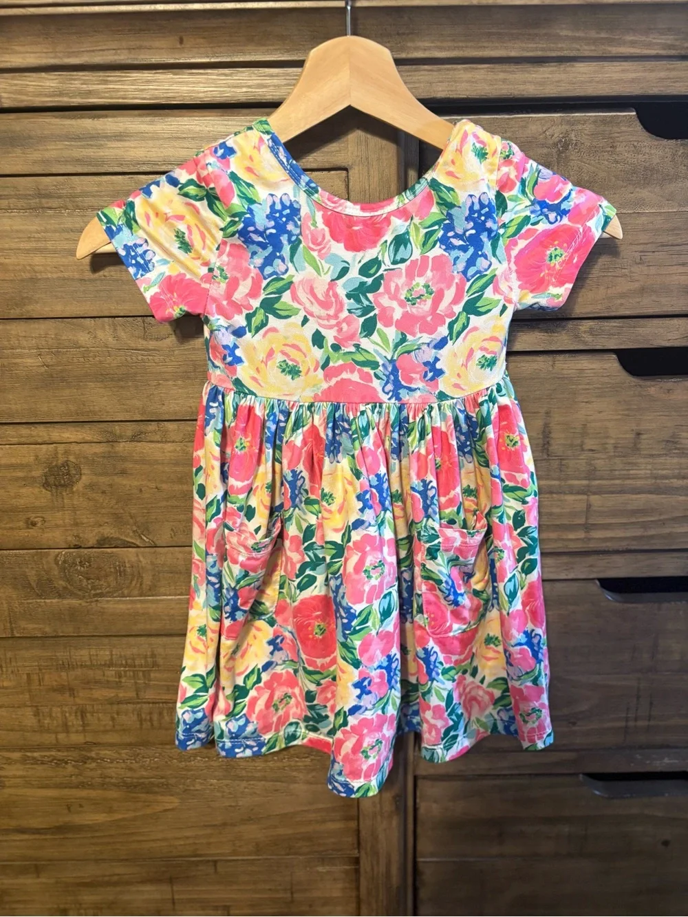 Mila & Rose Girls 3T Floral Dress Bright Multicolor Pocket Dress Boutique‎